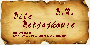 Mile Miljojković vizit kartica